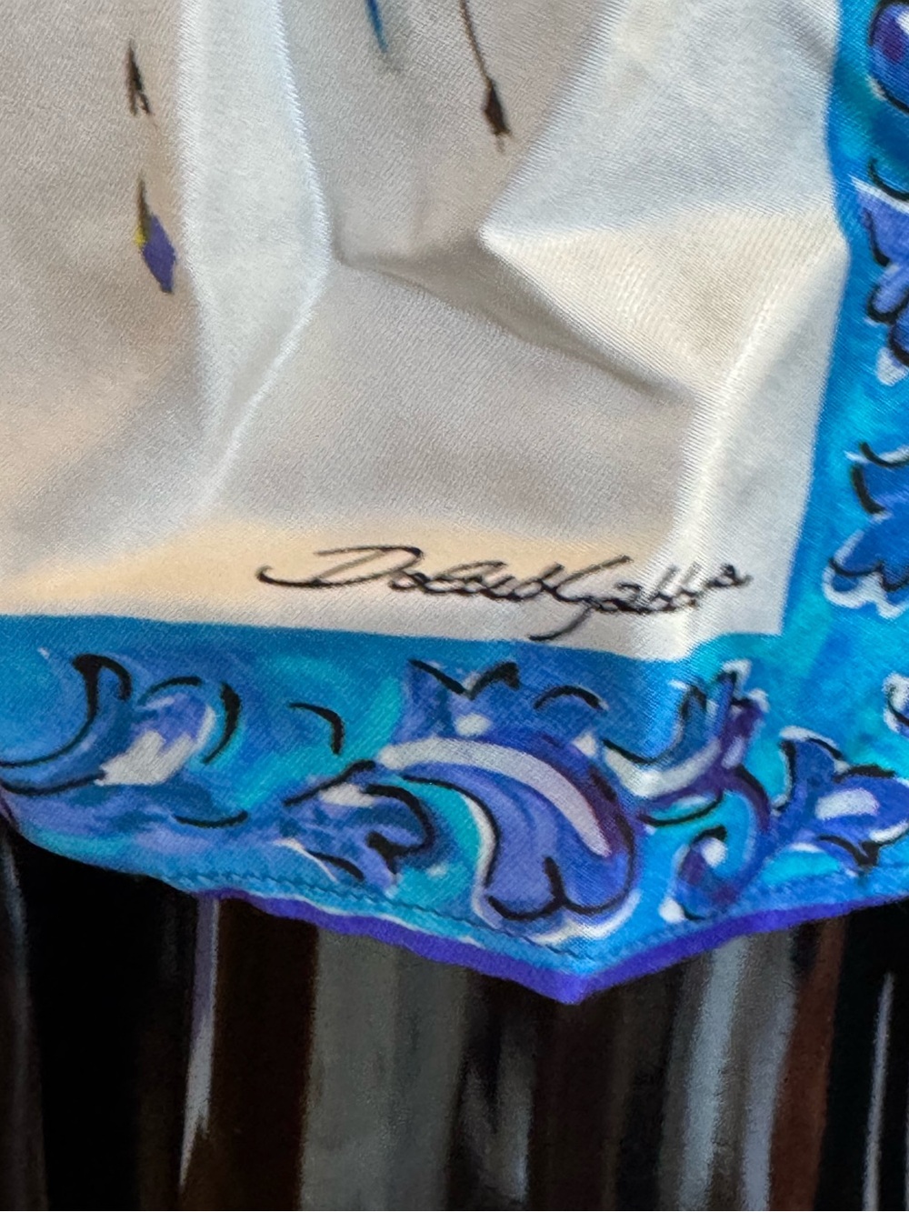 Dolce&Gabbana blue silk majolica Sleeveless Floral Vase Print blouse top IT 38 - Picture 6 of 13